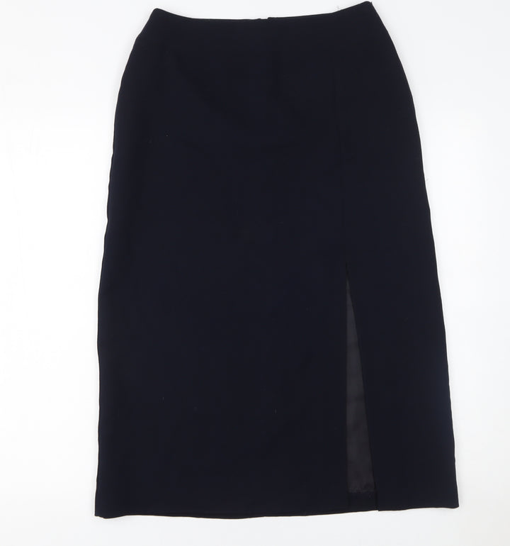Marks & Spencer Women’s Navy Midi Pencil Skirt UK 10 High Rise Workwear