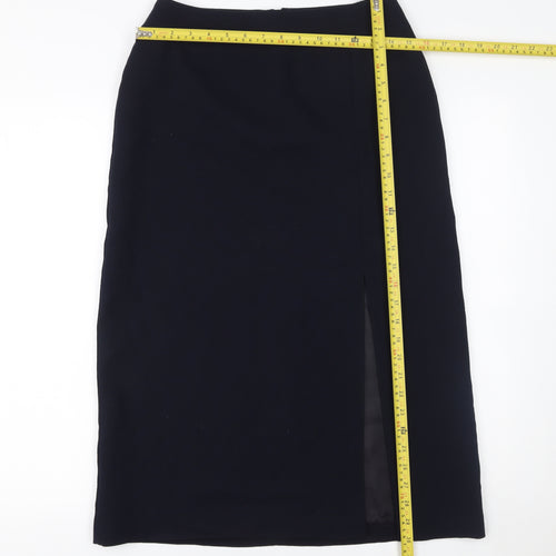 Marks & Spencer Women’s Navy Midi Pencil Skirt UK 10 High Rise Workwear