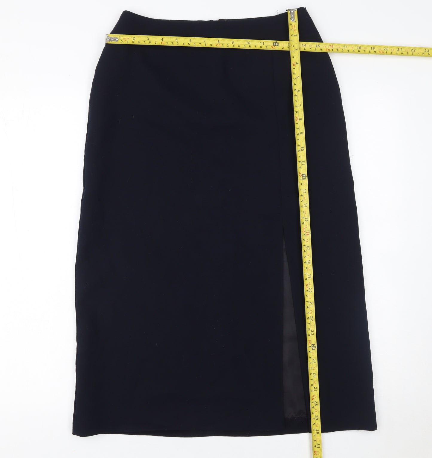 Marks & Spencer Women’s Navy Midi Pencil Skirt UK 10 High Rise Workwear
