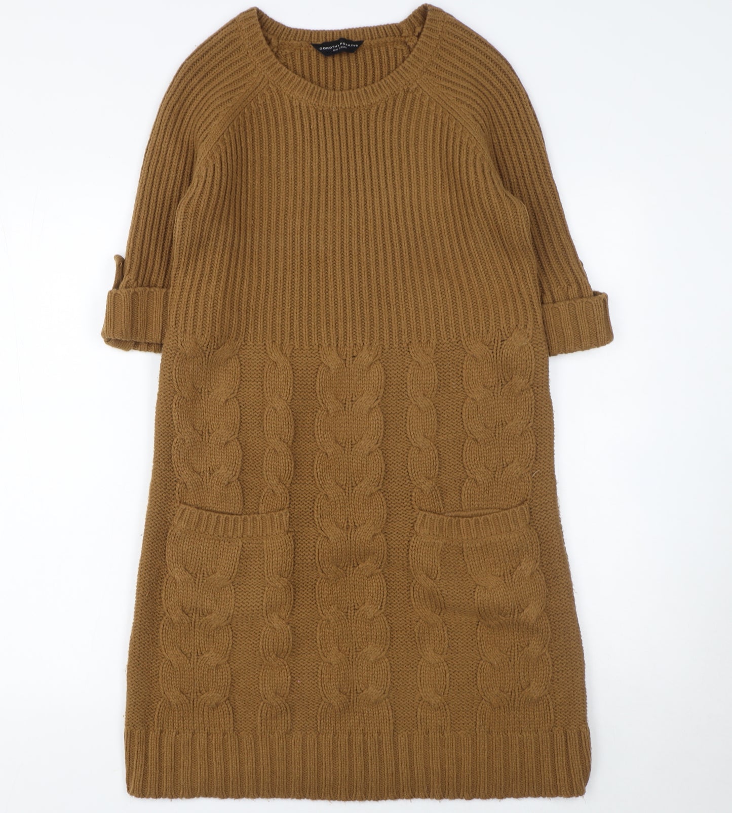 Dorothy Perkins Women’s Brown Knit Jumper Dress Size 10