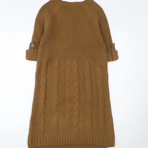 Dorothy Perkins Women’s Brown Knit Jumper Dress Size 10