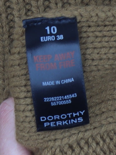 Dorothy Perkins Women’s Brown Knit Jumper Dress Size 10