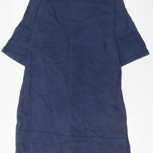 Jigsaw Women’s Blue Cotton Kaftan Midi Dress Size S 3/4 Sleeve
