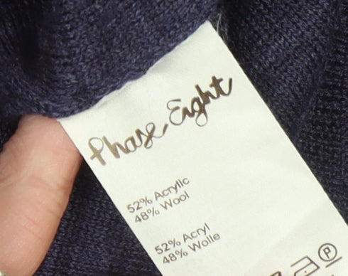 Phase Eight Women’s Blue Wool Blend Tunic Jumper Size 10