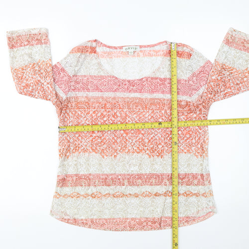 Orvis Women's Multicoloured Cotton 3/4 Sleeve Tunic Blouse M