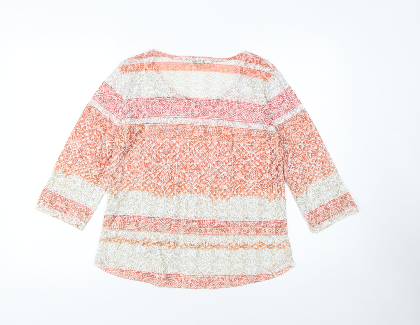 Orvis Women's Multicoloured Cotton 3/4 Sleeve Tunic Blouse M