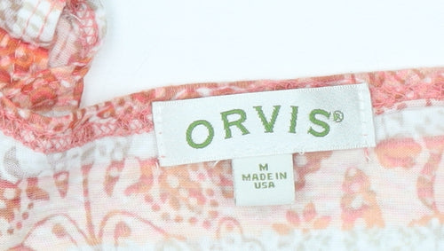 Orvis Women's Multicoloured Cotton 3/4 Sleeve Tunic Blouse M
