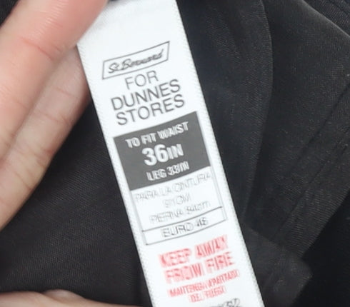 St. Bernard for Dunnes Stores Men's Black 36in Regular Fit Formal Trousers