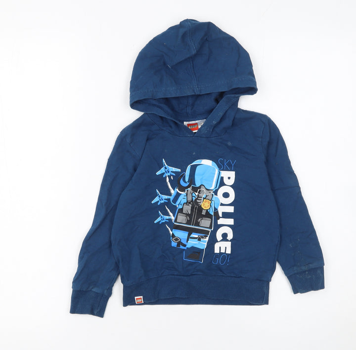LEGO Boys Blue Sky Police Pullover Hoodie 3-4 Years Cotton