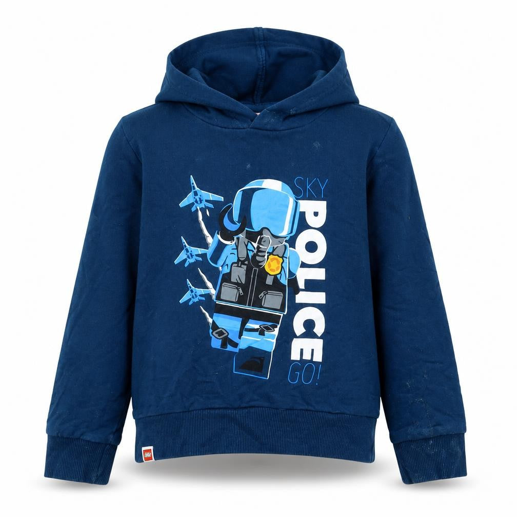 LEGO Boys Blue Sky Police Pullover Hoodie 3-4 Years Cotton