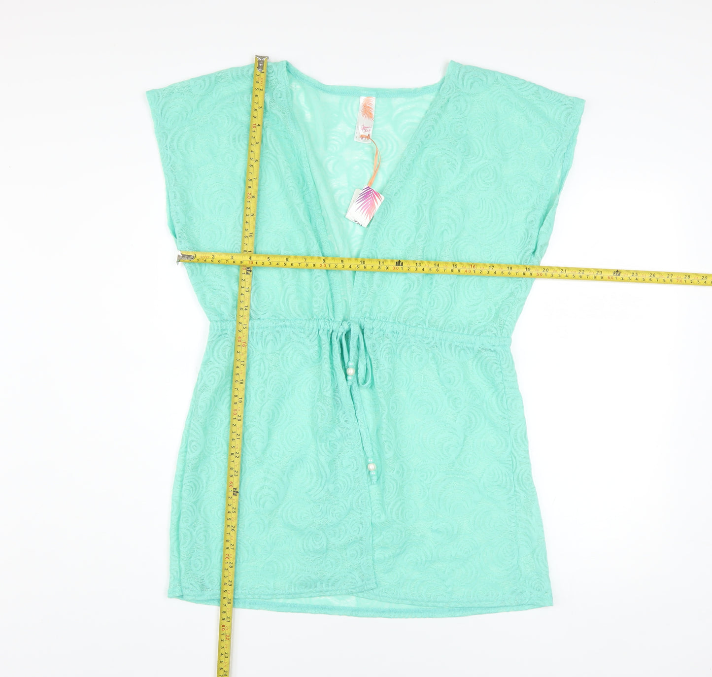Ocean Club Women’s Green Mesh Beach Cover Up M Lightweight Swimwear