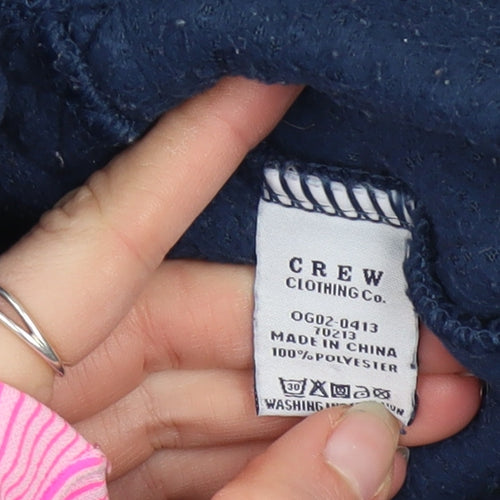 Crew Clothing Co. Girls Blue Fleece Henley Sweatshirt 8-9 Years