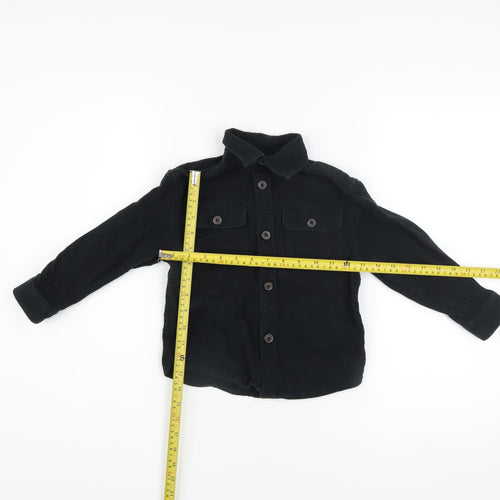 Next Boys Black Cotton Long Sleeve Shirt Jacket 4 Years