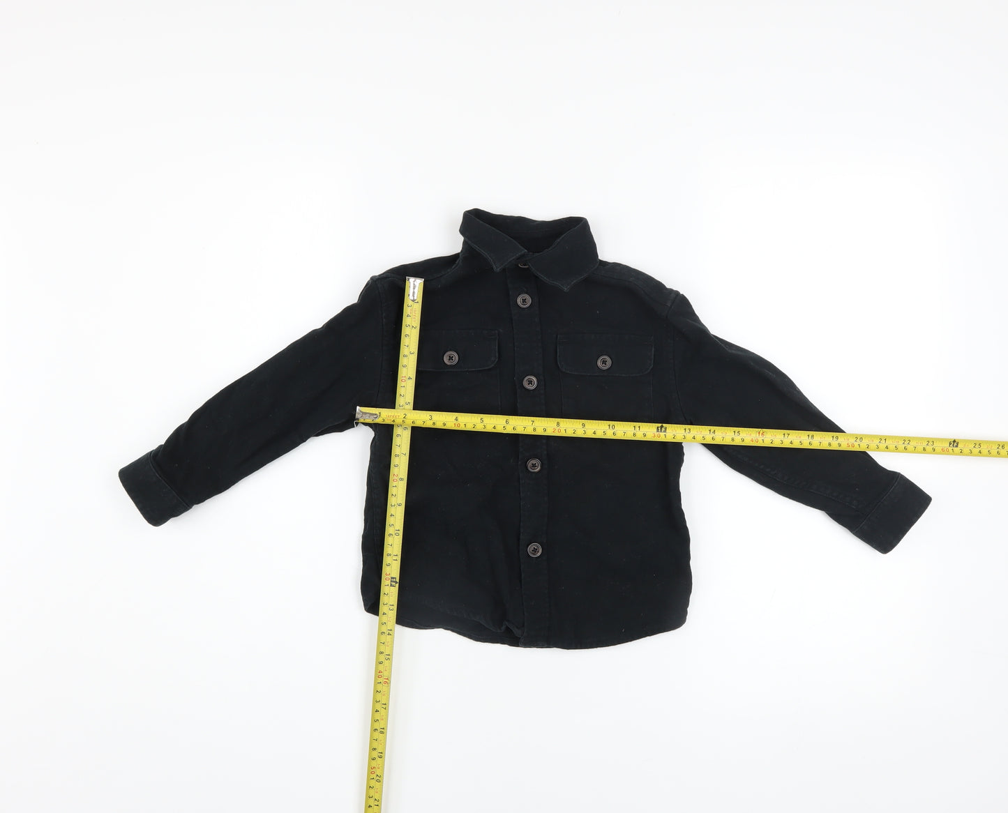 Next Boys Black Cotton Long Sleeve Shirt Jacket 4 Years