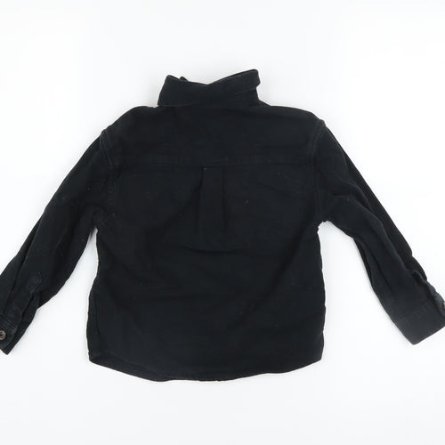 Next Boys Black Cotton Long Sleeve Shirt Jacket 4 Years