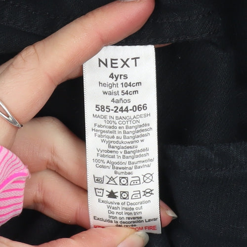 Next Boys Black Cotton Long Sleeve Shirt Jacket 4 Years