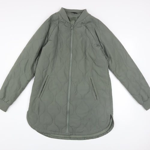 Dunnes Stores Womens Green Quilted Mid-Length Zip Jacket XS