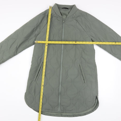 Dunnes Stores Womens Green Quilted Mid-Length Zip Jacket XS