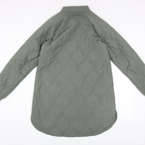 Dunnes Stores Womens Green Quilted Mid-Length Zip Jacket XS