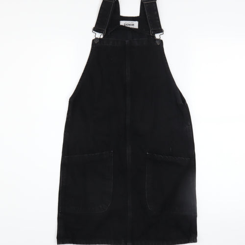 New Look Petite Women’s Black Denim Pinafore Dress UK 4