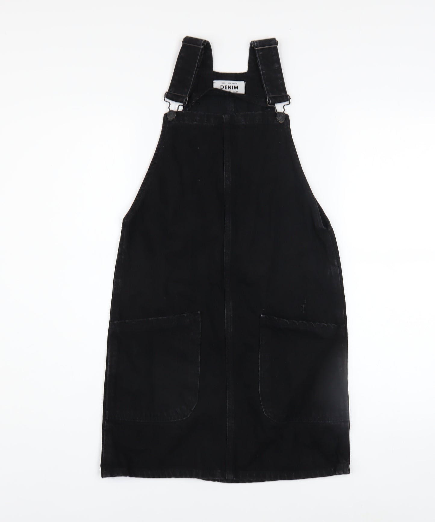 New Look Petite Women’s Black Denim Pinafore Dress UK 4