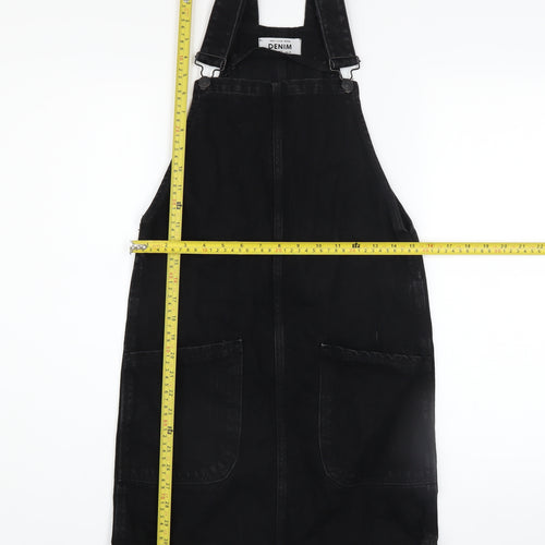 New Look Petite Women’s Black Denim Pinafore Dress UK 4