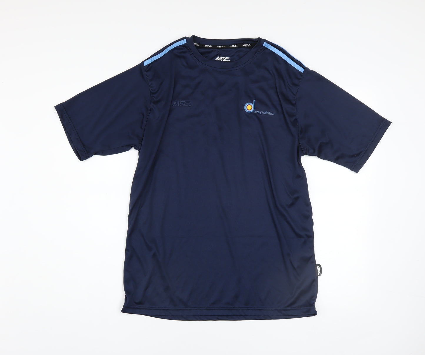 MFC Men's Blue Short Sleeve Sports T-Shirt Size L Moisture Wicking Top