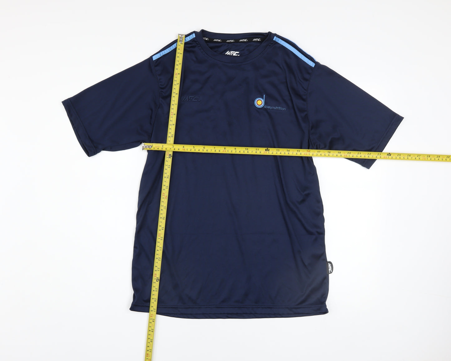 MFC Men's Blue Short Sleeve Sports T-Shirt Size L Moisture Wicking Top