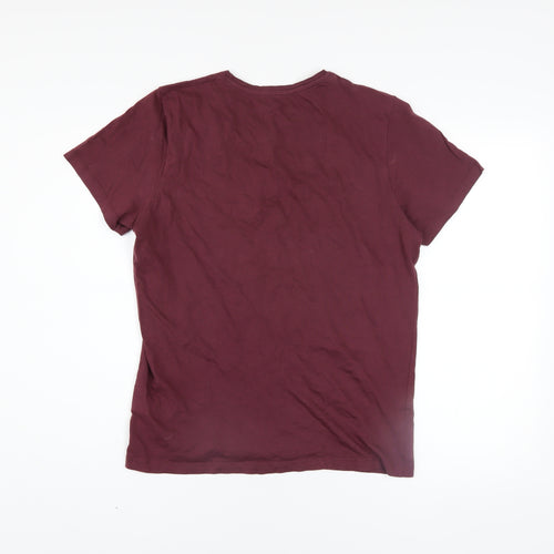 Jack & Jones Men's Burgundy CORE Graphic Print T-Shirt M