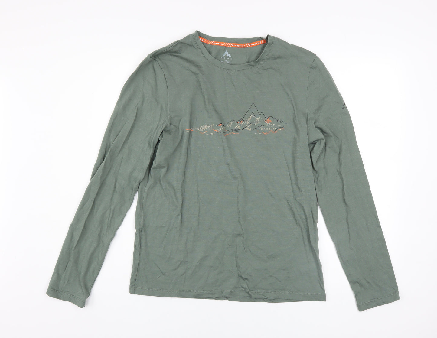McKINLEY Men's Green Wool Blend Long Sleeve Outdoor Top M