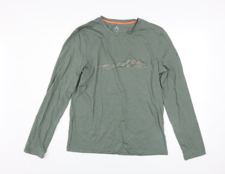 McKINLEY Men's Green Wool Blend Long Sleeve Outdoor Top M