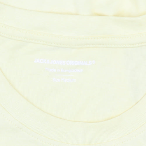 Jack & Jones Men's Yellow Originals Graphic Cotton T-Shirt Medium
