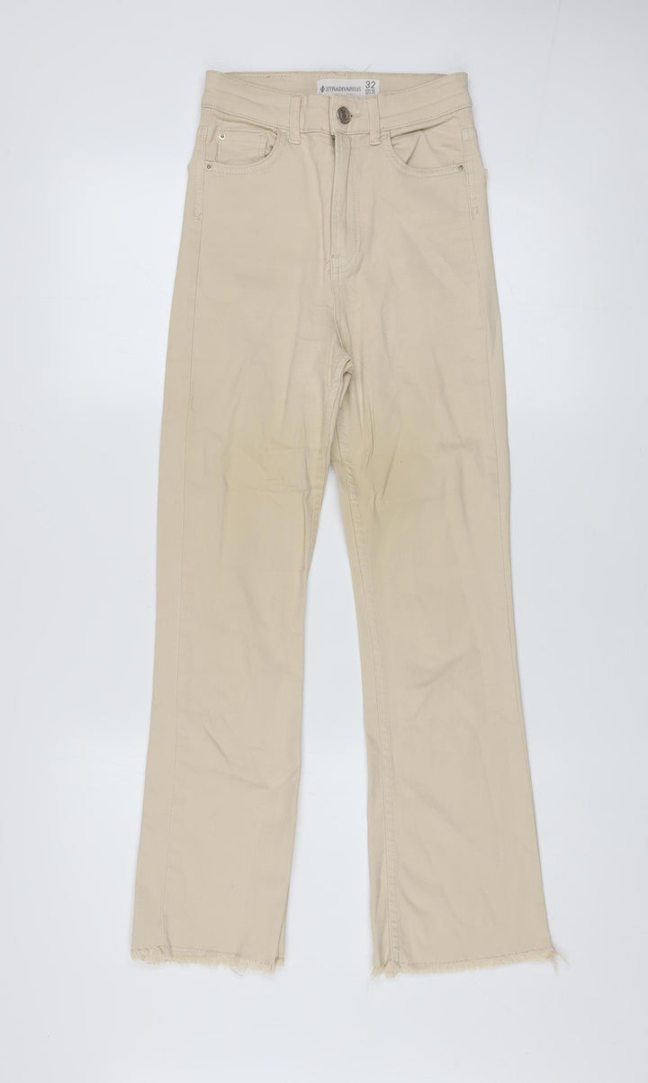 Stradivarius Women’s Beige Straight Jeans Size 4 Mid Rise
