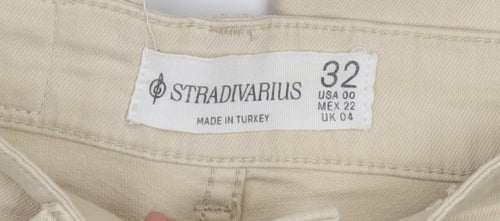 Stradivarius Women’s Beige Straight Jeans Size 4 Mid Rise
