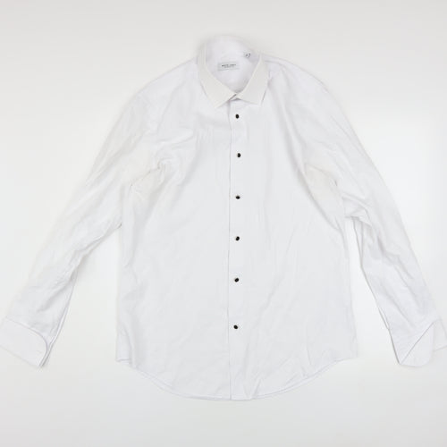 White Label Men’s White Slim Fit Long Sleeve Button-Up Shirt Size 16
