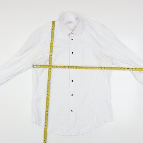 White Label Men’s White Slim Fit Long Sleeve Button-Up Shirt Size 16