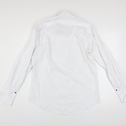 White Label Men’s White Slim Fit Long Sleeve Button-Up Shirt Size 16