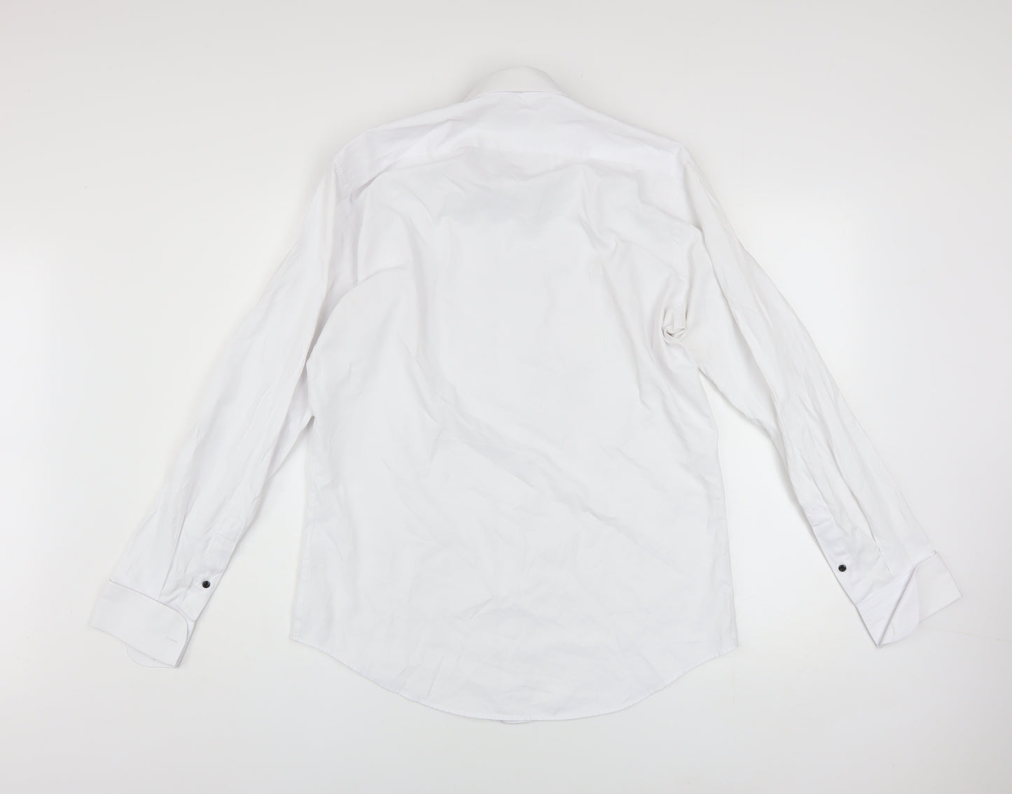 White Label Men’s White Slim Fit Long Sleeve Button-Up Shirt Size 16