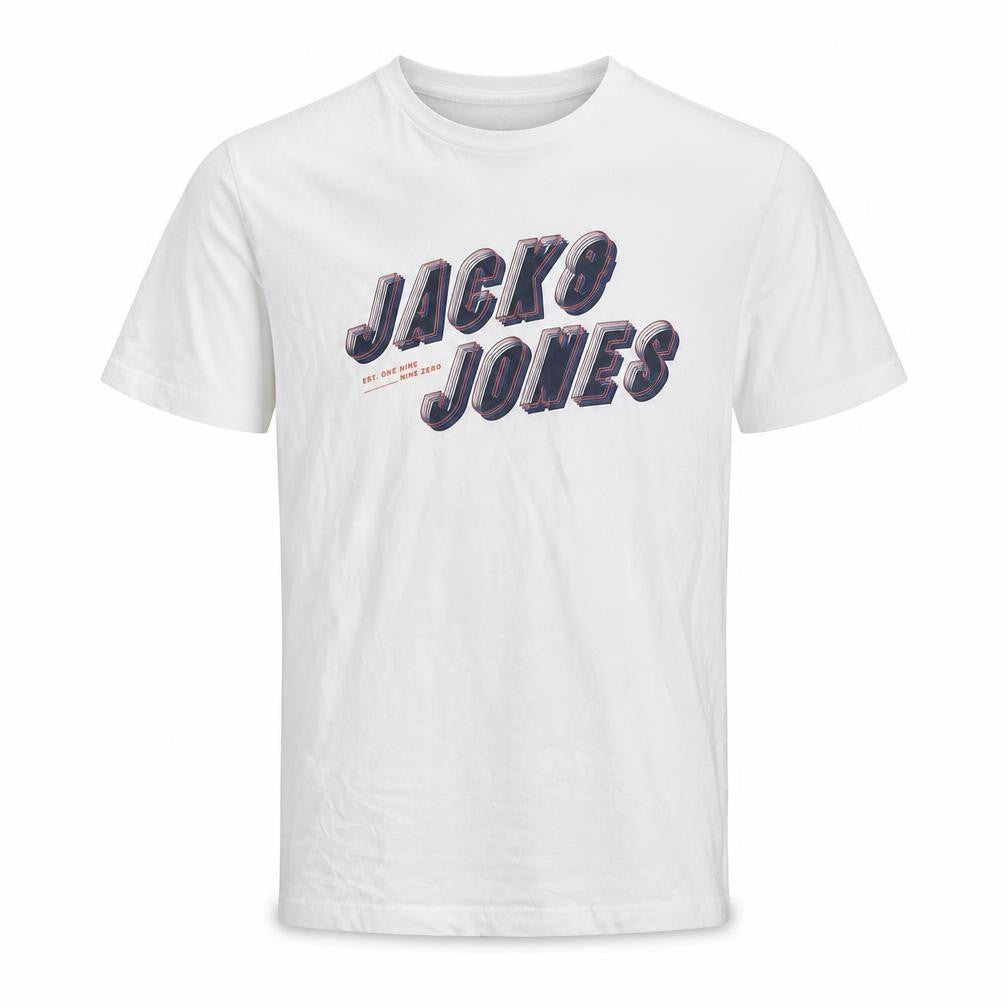 Jack & Jones Boys White Graphic Logo T-Shirt Size 14 Years