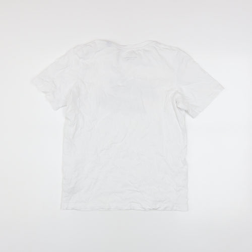 Jack & Jones Boys White Graphic Logo T-Shirt Size 14 Years