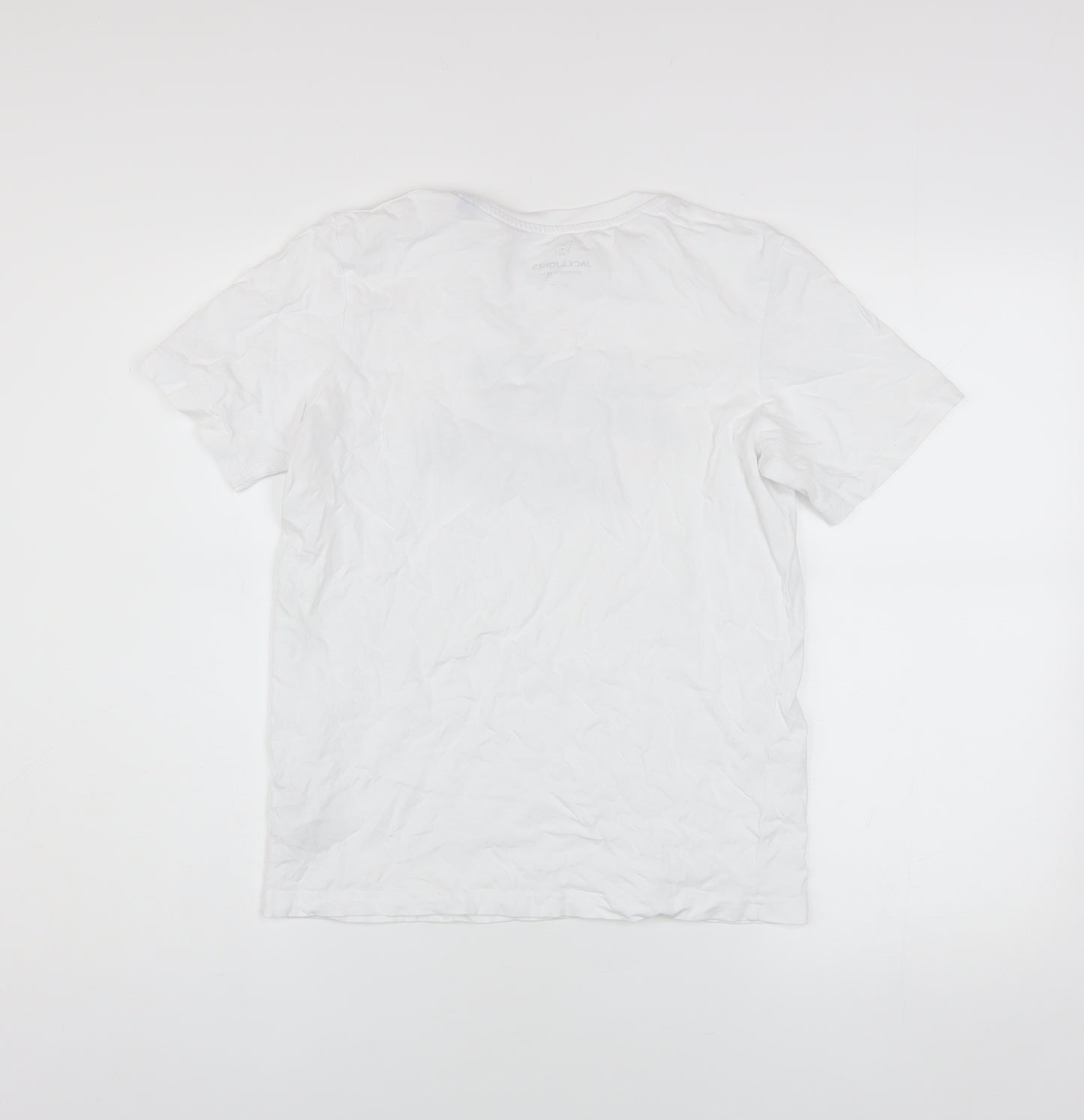 Jack & Jones Boys White Graphic Logo T-Shirt Size 14 Years