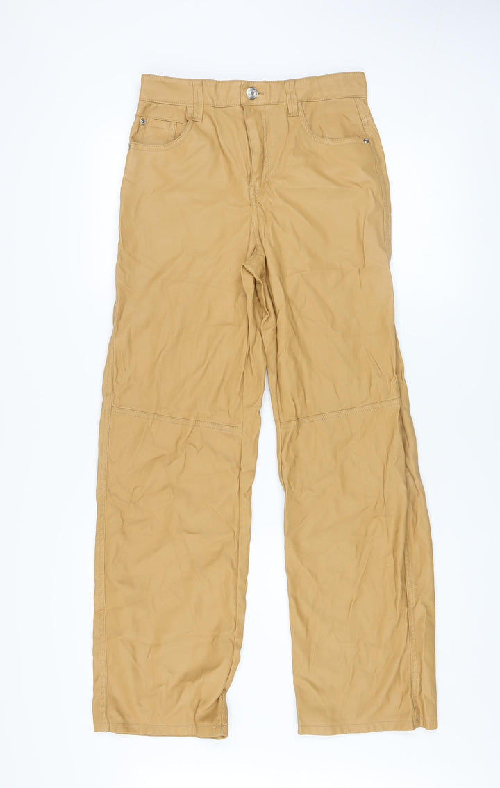 Bershka Men’s Beige Chino Trousers Size M Regular Fit Polyester