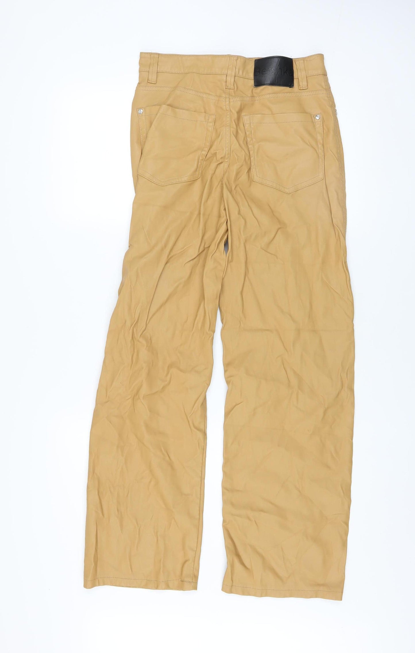 Bershka Men’s Beige Chino Trousers Size M Regular Fit Polyester