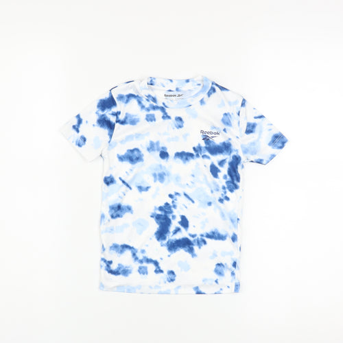 Reebok Boys Blue Tie Dye Short Sleeve Crew Neck T-Shirt 3-4 Years