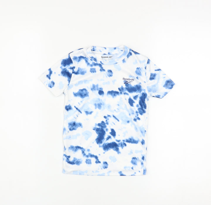 Reebok Boys Blue Tie Dye Short Sleeve Crew Neck T-Shirt 3-4 Years