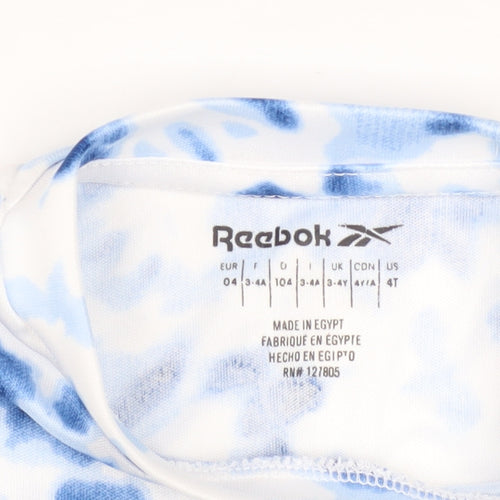 Reebok Boys Blue Tie Dye Short Sleeve Crew Neck T-Shirt 3-4 Years