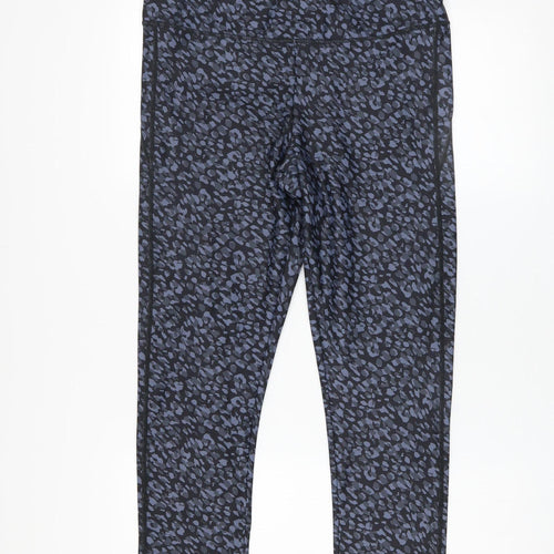 Dunnes Stores Womens Blue Animal Print Leggings Size L Stretch Activewear