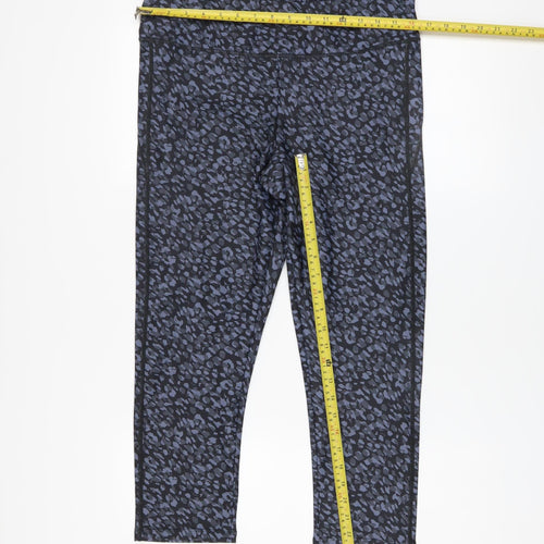 Dunnes Stores Womens Blue Animal Print Leggings Size L Stretch Activewear