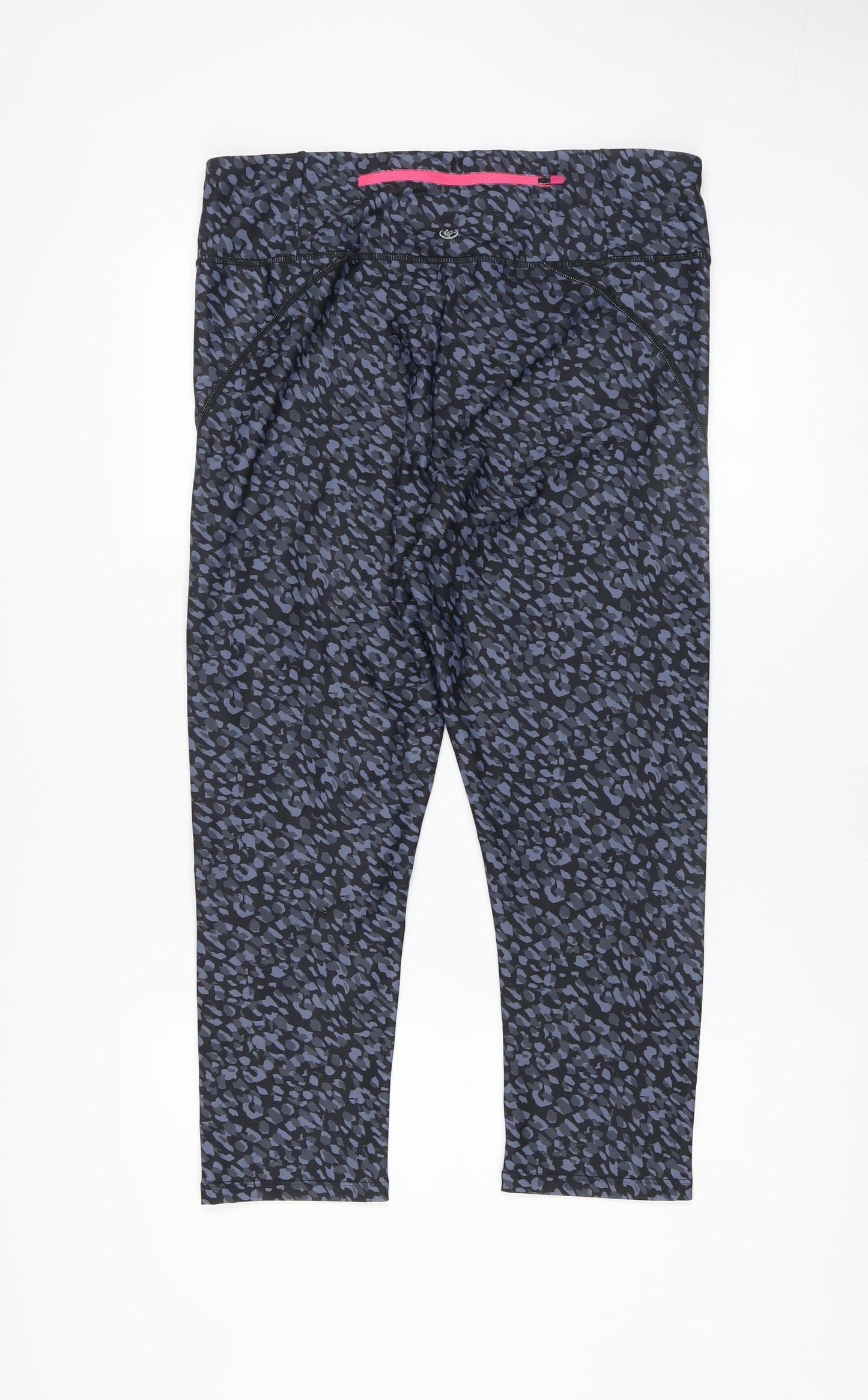 Dunnes Stores Womens Blue Animal Print Leggings Size L Stretch Activewear