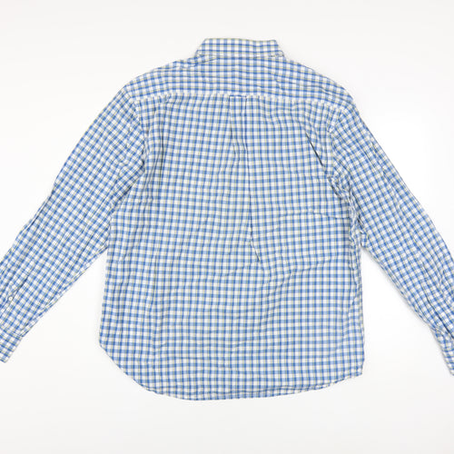 U.S. Polo Assn. Men's Blue Check Tailored Fit Cotton Long Sleeve Shirt XL
